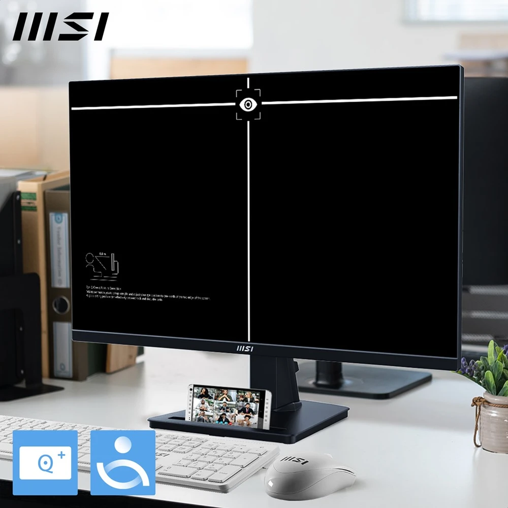 MSI Pro MP245G 24 colių monitorius, FHD (1920 x 1080), 100Hz, IPS, 1 ms, 1x HDMI 1.4b, 1x DP 1.2a išvestis, 1x D-Sub (VGA), įmontuoti garsiakalbiai, apsauga nuo akinimo, apsauga nuo mirgėjimo, mažiau Mėlyna šviesos, TÜV sertifikuotas, VESA, Kensington, Juodas