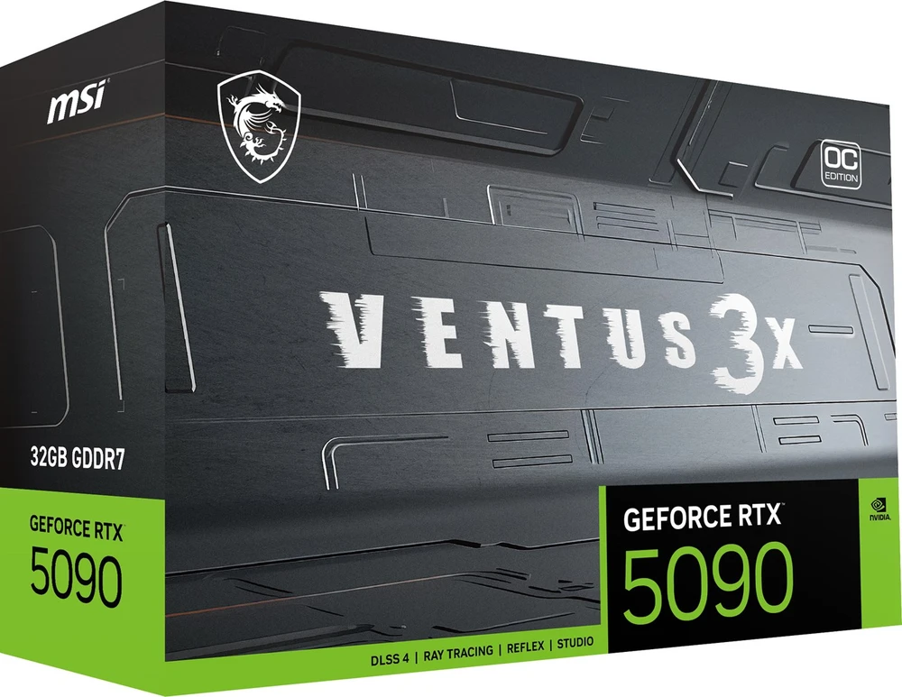 Vaizdo plokštė MSI VENTUS GEFORCE RTX 5090 32G 3X OC NVIDIA 32 GB GDDR7