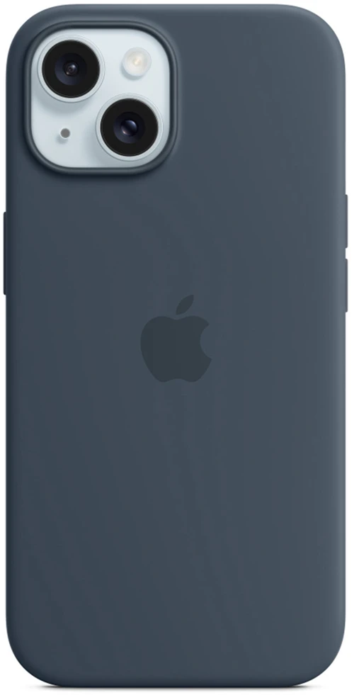 iPhone 15 Silicone Case with MagSafe - Storm Blue
