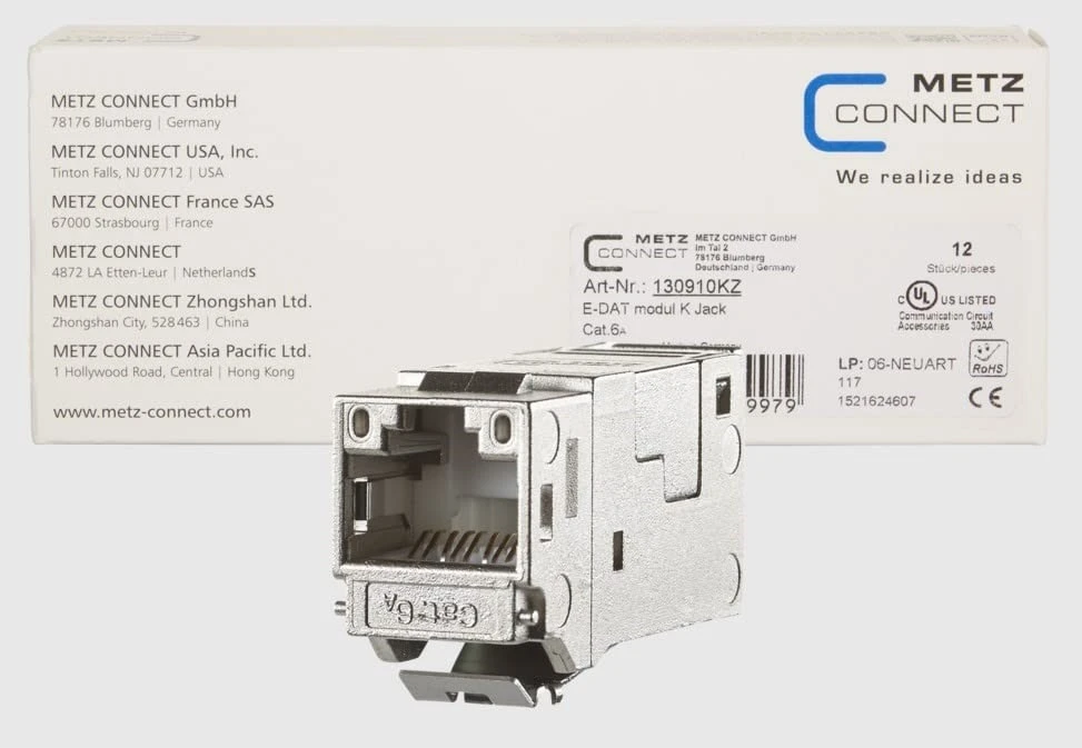 MTZ METZ CONNECT 130910KZ laido jungtis RJ45 Sidabras