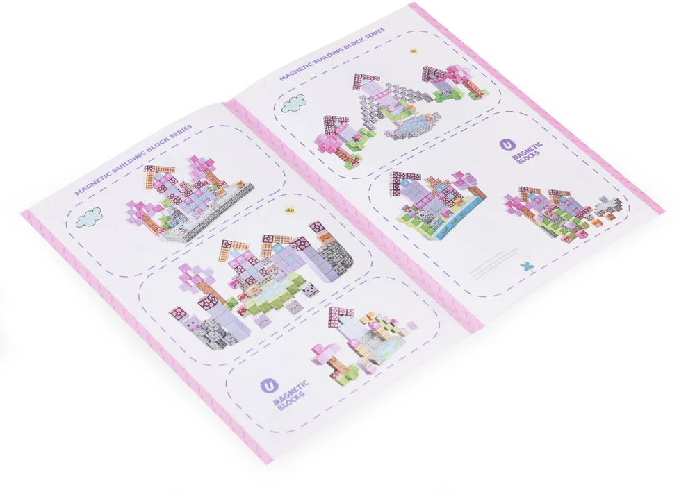 Multistore Magnetinės konstruktoriaus kaladėlės vaikams 140 dalių – rožinės