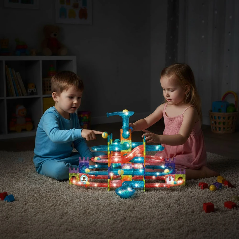 Multistore Magnetinis LED rutuliukų trasos konstravimo rinkinys, 166 dalys