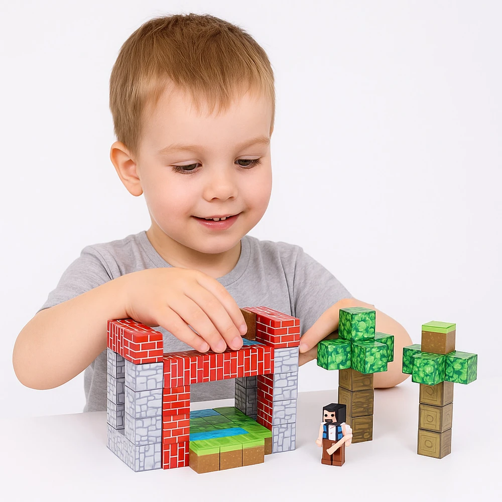 Multistore Magnetinių kaladėlių rinkinys vaikams, 100 dalių kubeliai