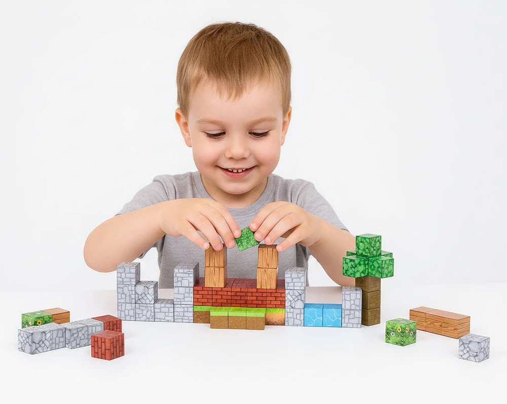 Multistore Magnetinių konstruktorių rinkinys vaikams, 119 dalių kaladėlės