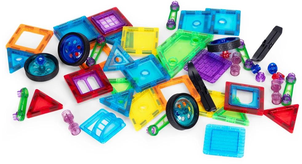 Multistore Magnetinių konstruktorių rinkinys „Namai ir automobiliai“, 48 dalių