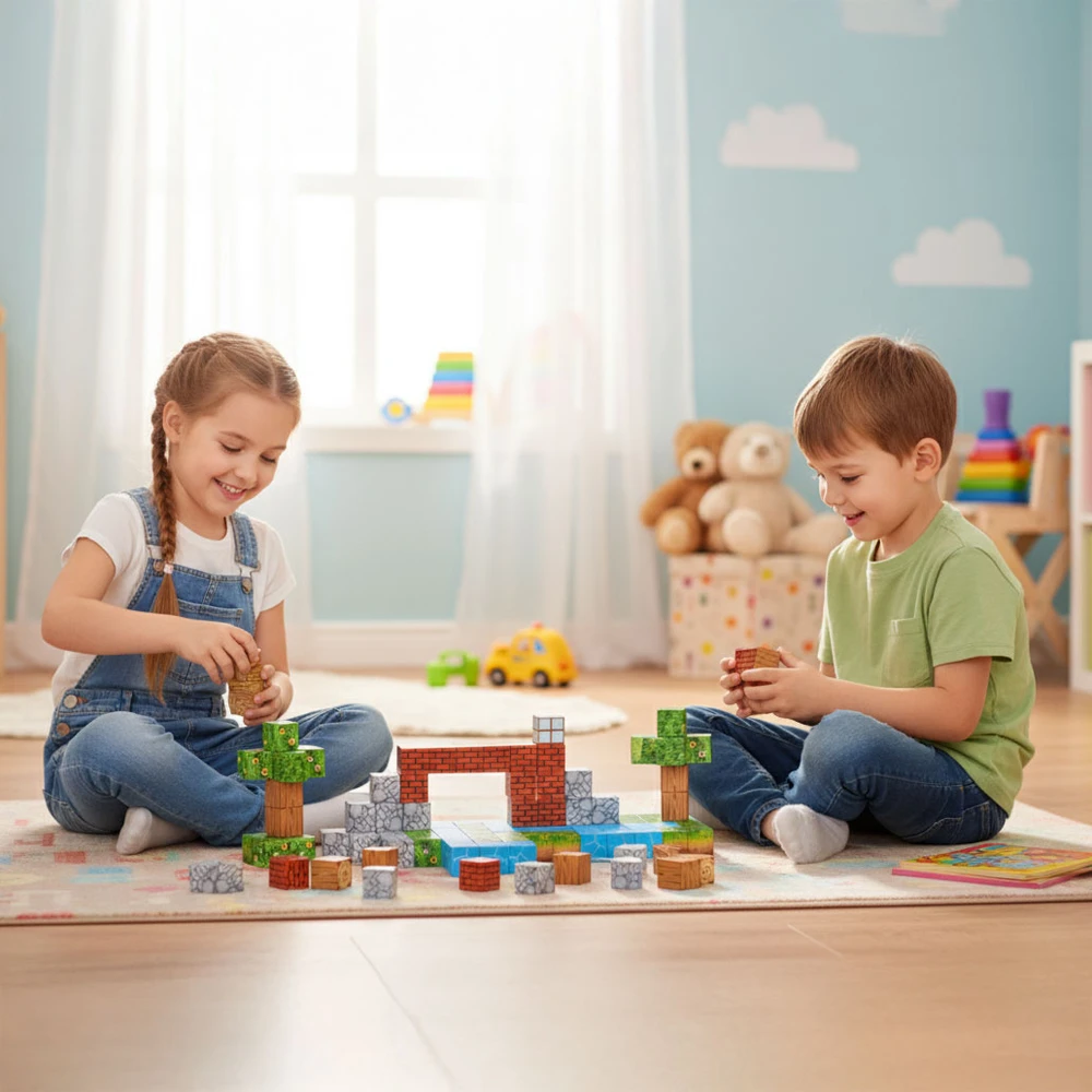 Multistore Magnetinių konstruktorių rinkinys vaikams, 119 dalių kaladėlės