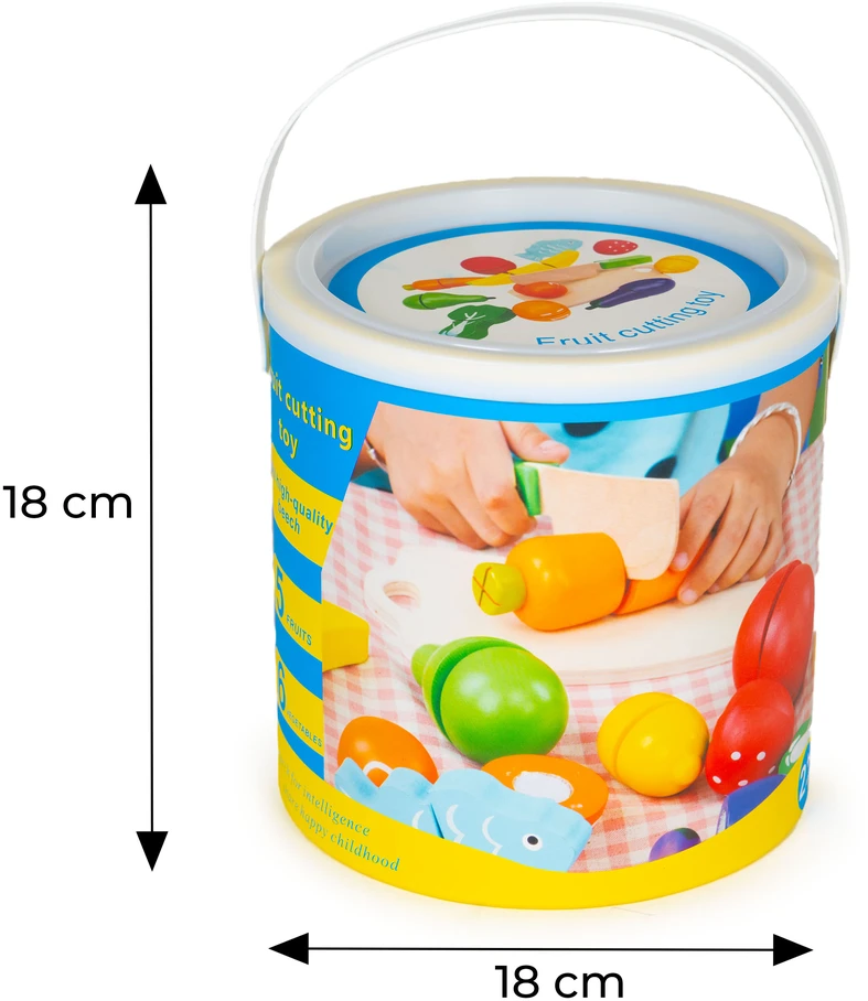 Multistore Medinės daržovės ir vaisiai pjaustymui, 13 elementų