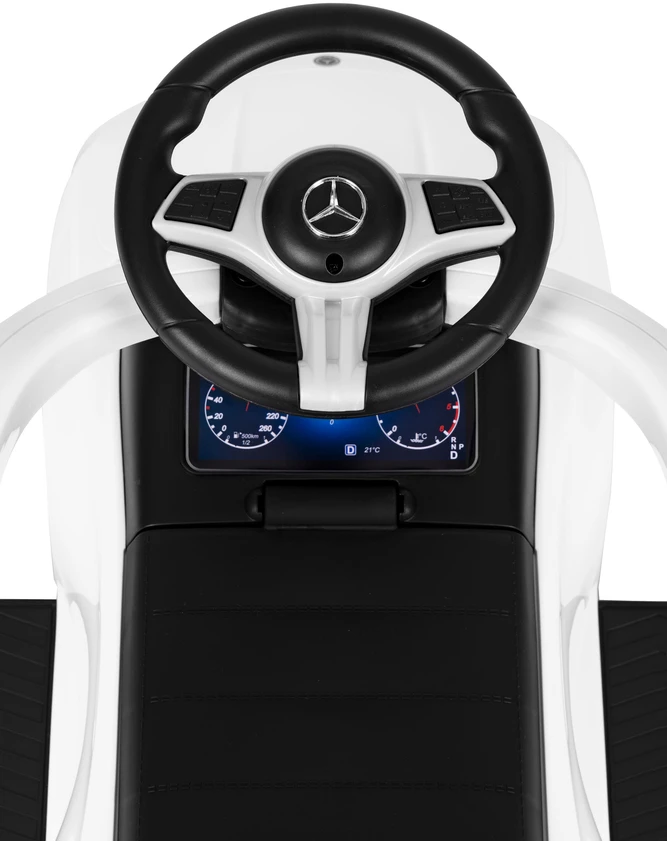 Multistore Vaikiška stumdomoji mašinėlė Mercedes C klasė 3 viename, balta