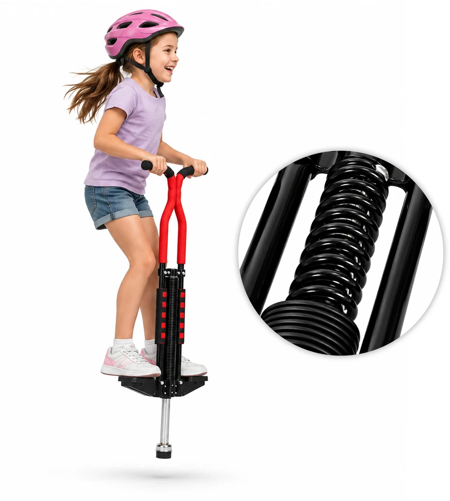 Multistore Pogo lazda vaikams, šokinėjimo lazda iki 80 kg, juoda