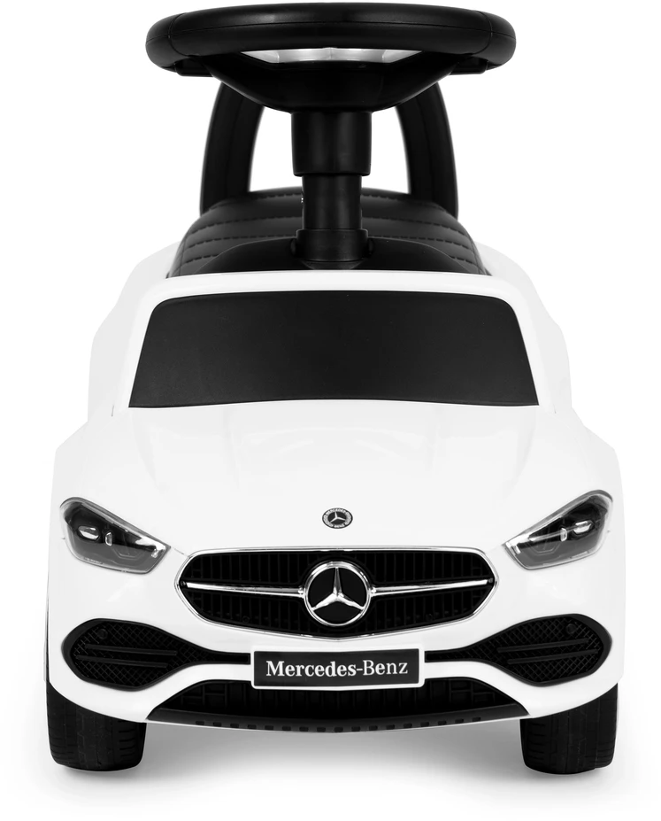 Multistore Vaikiška stumdomoji mašinėlė Mercedes C klasė su interaktyviu vairu ir garsais, balta