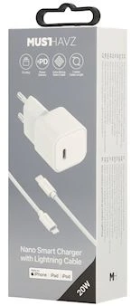 Musthavz Nano Charger 20W + USB-C/Lightning cable
