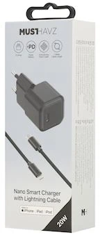 Musthavz Nano Charger 20W + USB-C/Lightning cable