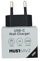 Musthavz to Go USB-C Charger 20W, juodas