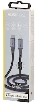 Musthavz USB-C to Lightning MFi Nylon Cable 1m