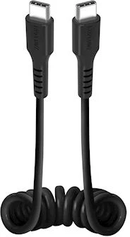 Musthavz USB-C to USB-C Spiral Cable 1.0 meter, juodas