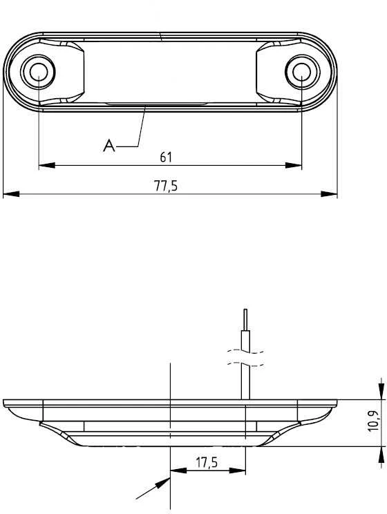 Myk Auto gabaritų žibintas SLIM LD2327 baltas