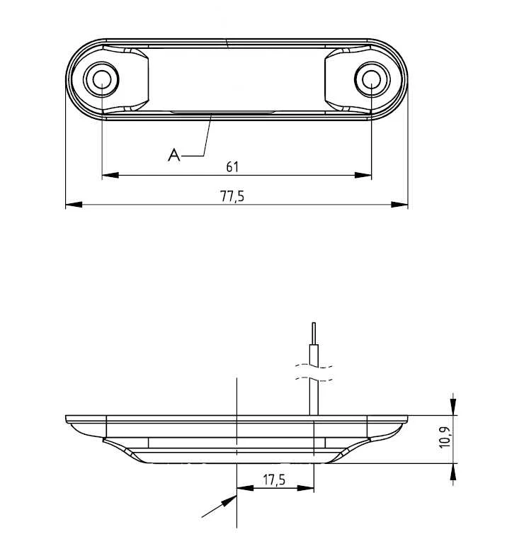 Myk Auto gabaritų žibintas SLIM LD2329 red