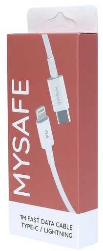 MYSAFE CABLE CL18W TYPE-C ŽAIBAI Baltas