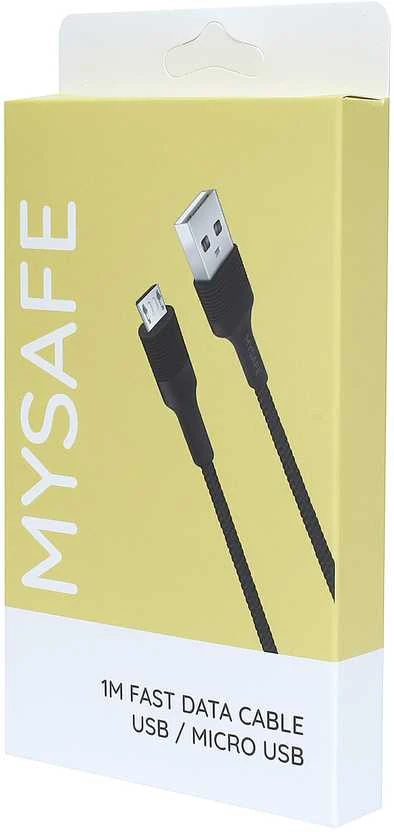 MYSAFE CABLE CL1M MICRO USB 1M Juodas