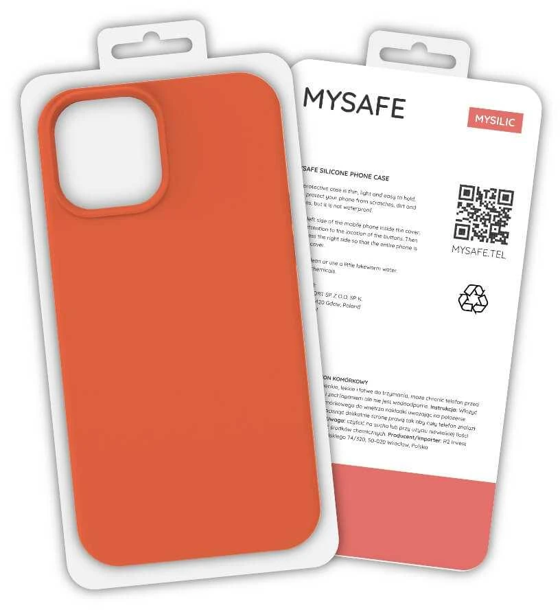 Dėklas Oranžinis MYSAFE SILICONE CASE IPHONE 13 PRO MAX Oranžinis BOX