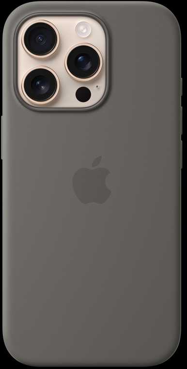 Apple iPhone 16 Pro Silikoninis dėklas with MagSafe - Stone Gray