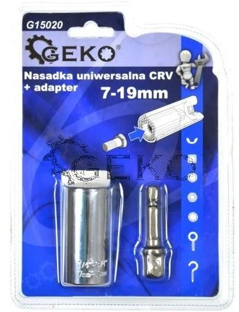 NAC GEKO UNIVERSALUS GALVUTĖS ADAPTERIS 7-19mm +ADAPTERIS