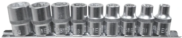 NAC Sidabrinis TORX galvučių rinkinys 9 vnt. 1/2″