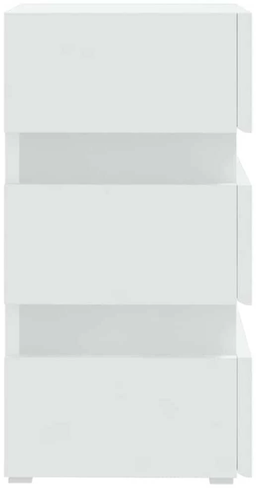 Naktinė spintelė su LED apšvietimu, balta, 45x35x67cm, mediena