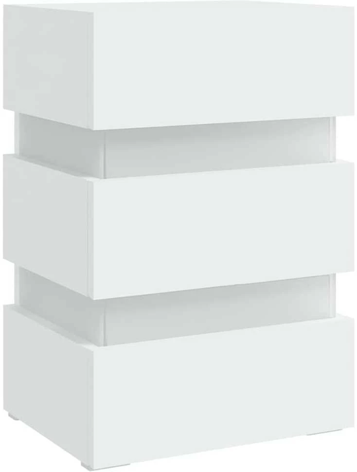 Naktinė spintelė su LED apšvietimu, balta, 45x35x67cm, mediena
