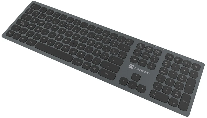 NATEC NKL-1830 klaviatūra Universalus RD belaidis ryšys + „Bluetooth“ QWERTY Ispanas Juoda, Pilka