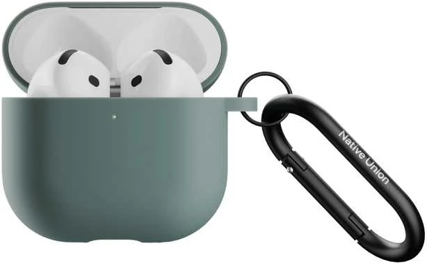Dėklas „Native Union Active Case“ silikoniniai apsauginiai dėklai, skirti „AirPods 4“ ir skalūno spalvos dėklams