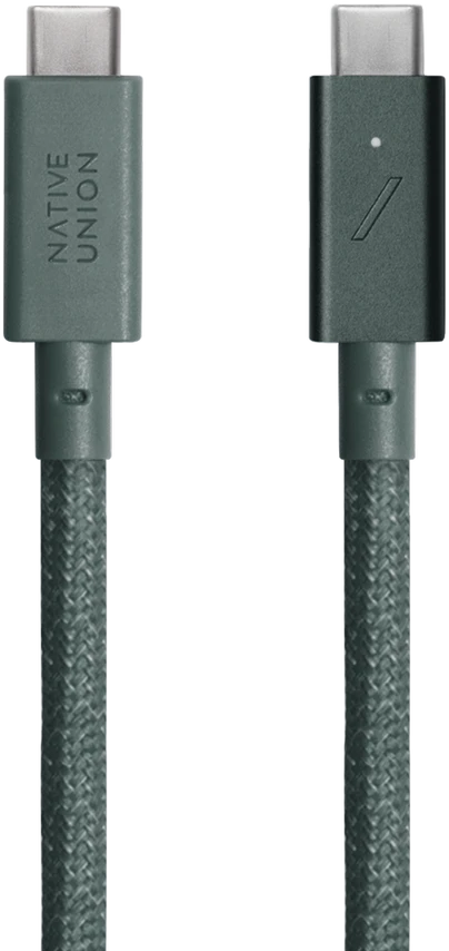 Native Union Belt Cable Pro 240W - kabelis USB-C - USB-C, 2,4 m (žalias)