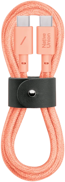 Native Union diržinis kabelis (USB-C - USB-C) 1,2 m, abrikosinis