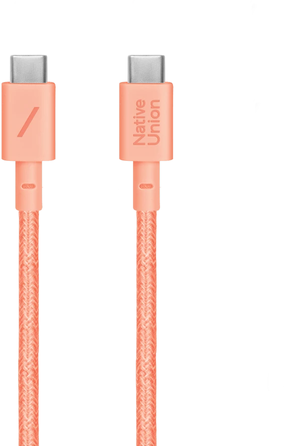 Native Union diržinis kabelis (USB-C - USB-C) 1,2 m, abrikosinis