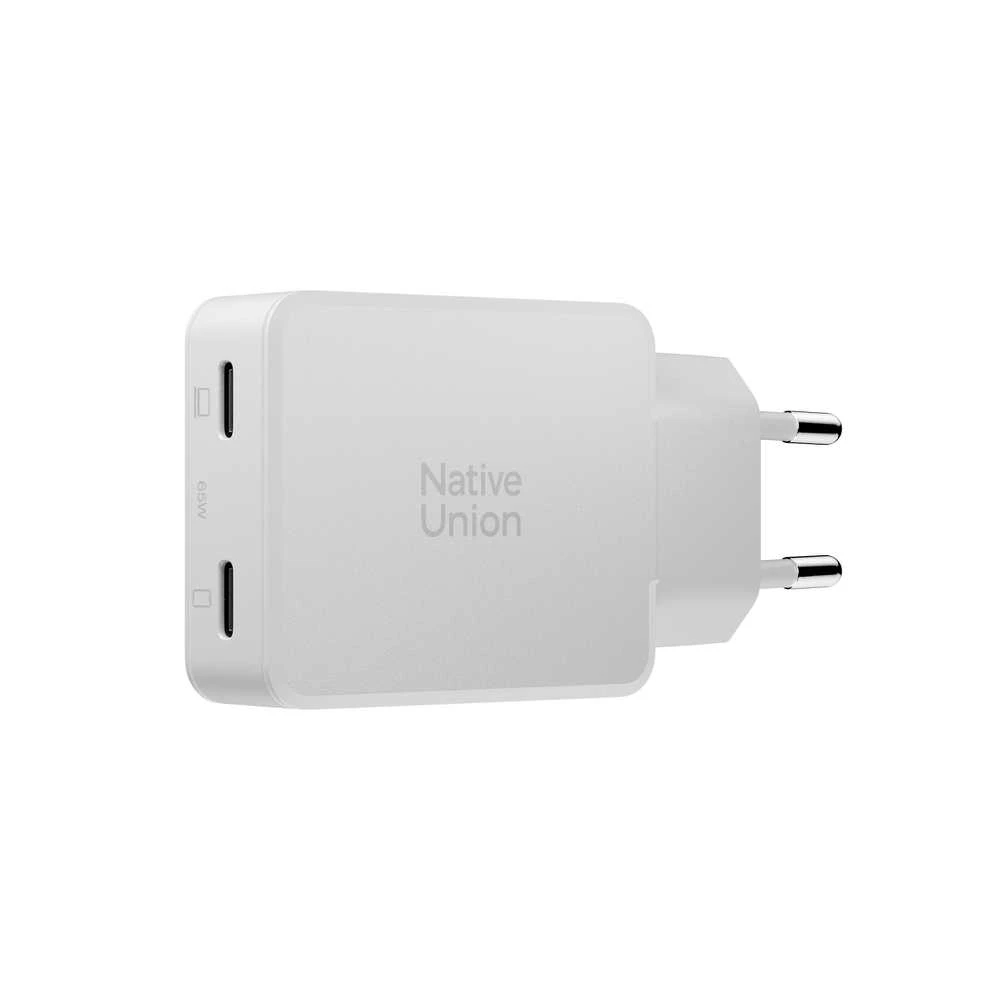 Native Union kišeninis GaN kroviklis PD 65W (2x USB-C), baltas