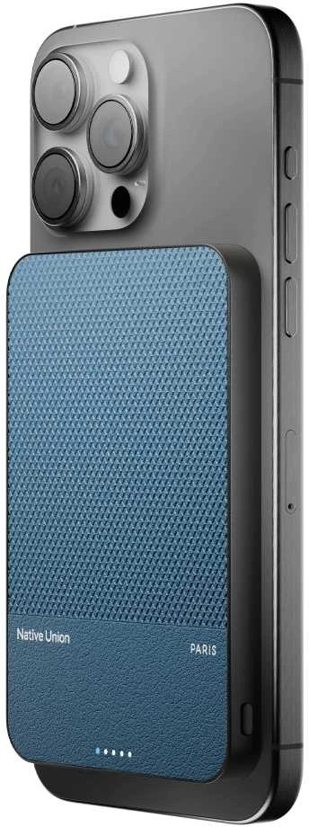 Native Union (Re)Classic magnetinis išorinis akumuliatorius Qi2 5000 mAh – tamsiai mėlynas