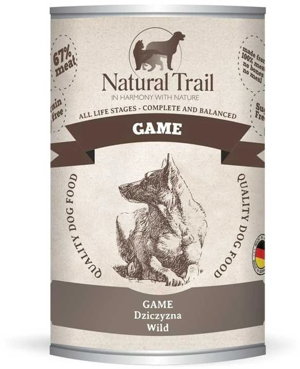 NATURAL TRAIL žvėrienos mėsa - šlapias šunų ėdalas - 400g