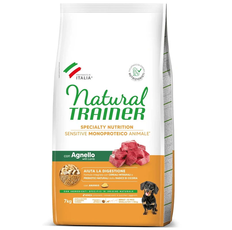 Natural Trainer ADULT DOG SENSITIVE be gliuteno MINI su ėriena 7kg