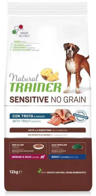Natural Trainer ADULT DOG SENSITIVE NO GRAIN Medium/Maxi TROUT upėtakis 12kg