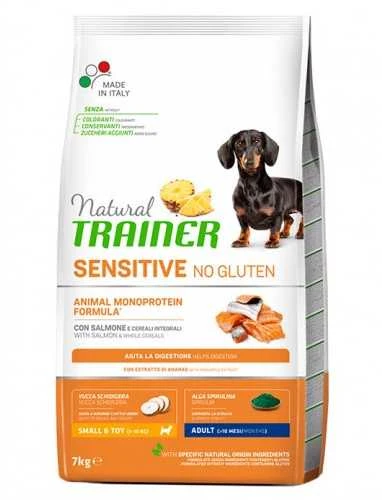 Natural Trainer ADULT DOG SENSITIVE be gliuteno MINI su lašiša 2kg