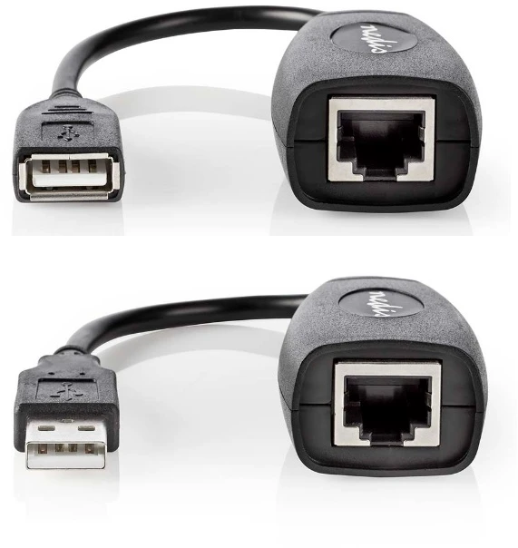 Nedis Ilgiklis USB A kištukas - USB A lizdas per UTP kabelį (iki 50m) USB1.1