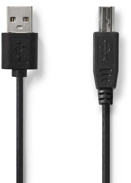 Nedis Kabelis spausdintuvui USB 2.0 A kištukas - USB B kištukas 480Mbps 2m, juodas