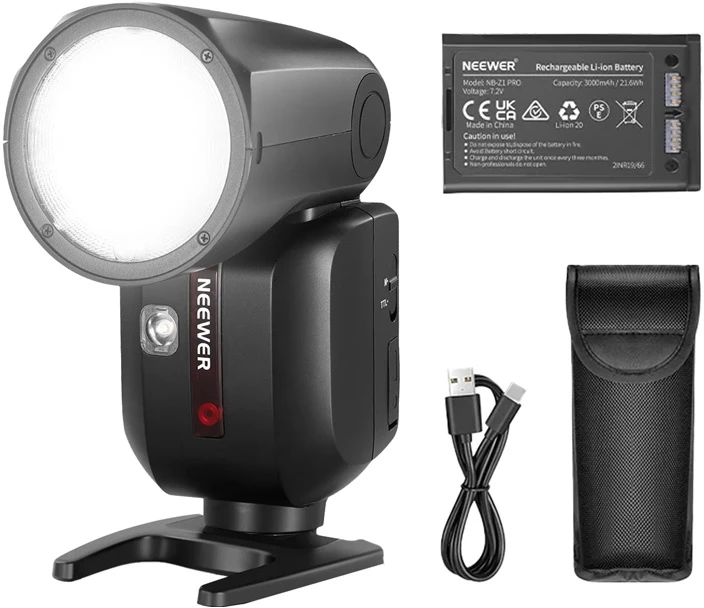 Neewer Z2PRO-N TTL APVALIOS GALVUTĖS BLICHTE NIKON fotoaparatams