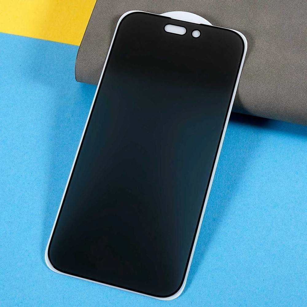 Nemo Apsauginis stiklas telefonui Apple iPhone 14 Pro Privacy Apsauginis stiklas telefonui juodos spalvos krašteliu