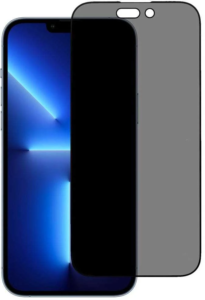 Nemo Apsauginis stiklas telefonui Apple iPhone 14 Pro Privacy Apsauginis stiklas telefonui juodos spalvos krašteliu