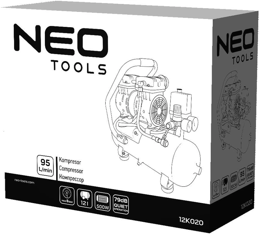 Neo Tools Bealyvis kompresorius 12 l