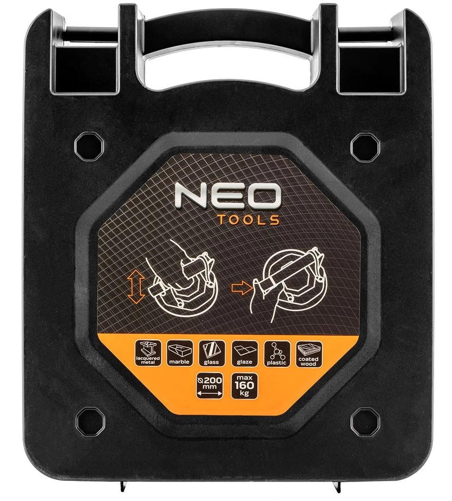 Neo Tools Przyssawka Vakuuminis siurbimo puodelis su pompa, plytelėms ir stiklui, 160 kg, dėkle