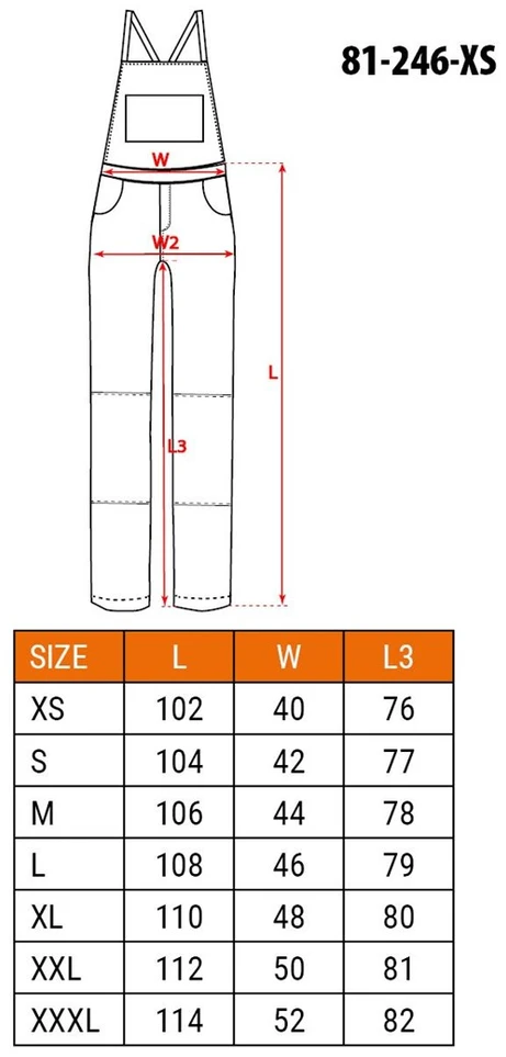 Ogrodniczki PREMIUM darbo kombinezonas, 62% medvilnės, 35% poliesterio, 3% elastano, XS dydis