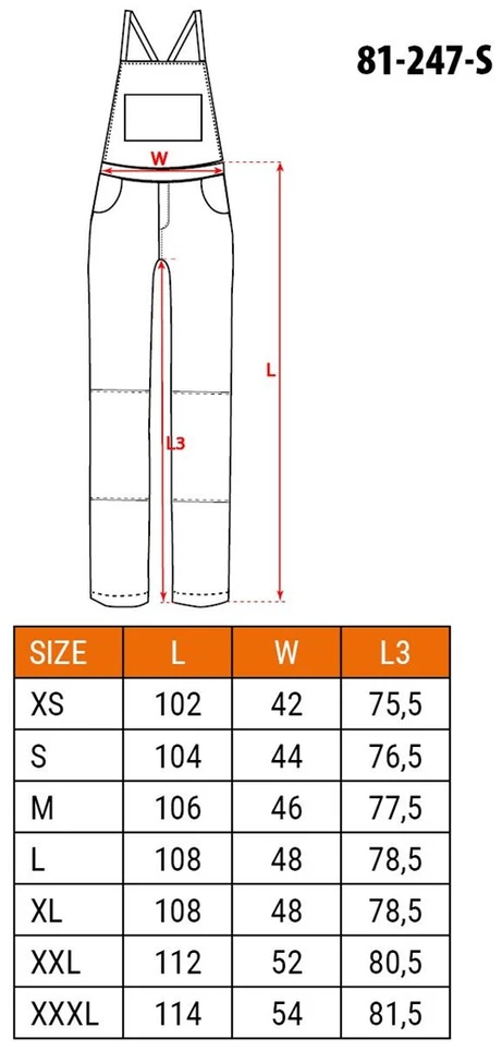 Neo Tools Ogrodniczki PREMIUM darbo kombinezonas, 100 % medvilnė, plyšimui atsparus audinys, S dydis