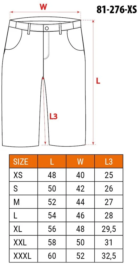 Krótkie PREMIUM šortai, 62% medvilnės, 35% poliesterio, 3% elastano, XS dydis